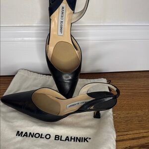Manolo Blahnik Black Slingback Heels